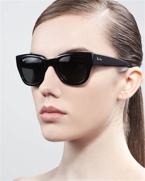 ray ban flat lens cat eye sunglasses in black|best designer cat eye sunglasses.